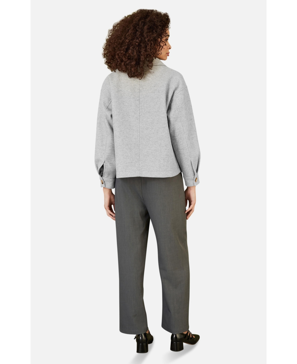 Yumi Women's Textured Finish Patch Pocket Shacket