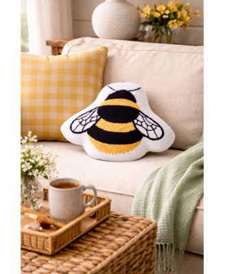 Bumble Bee Hooked Shaped Throw Pillow