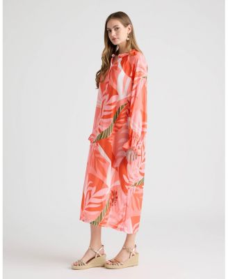 Women's Long Shirt Dress with Raglan Sleeve