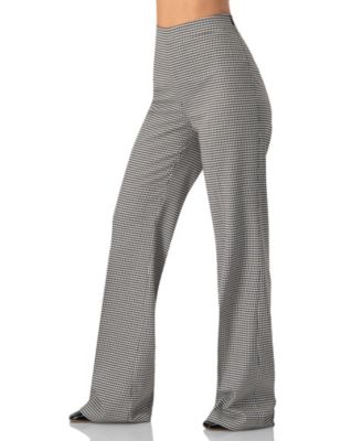 Women's Semi-flared Houndstooth Tailored Trousers