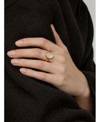 Halo Chalcedony Cabochon Ring