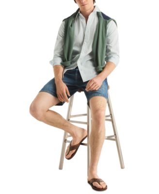 Men's Long-Sleeve Stripe Collared Shirt