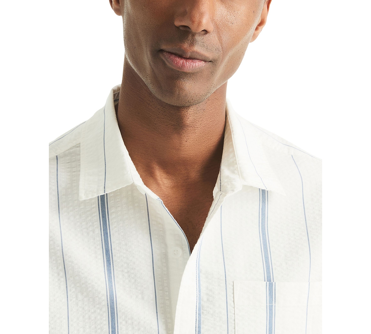 Nautica Men's Short-Sleeve Stripe Collared Shirt