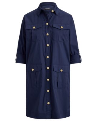 Petite Roll Tab Sleeve Shirtdress