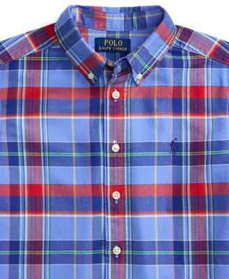 Boys' 8-20 Plaid Short-Sleeve Oxford Shirt