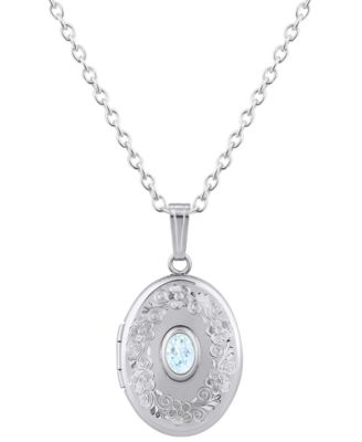 Citrine (3/8 ct. t.w.) Locket Pendant Necklace in Sterling Silver (Also Available in Muti-Stones)