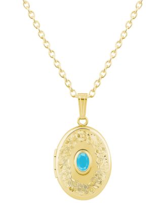 Turquoise Pendant Necklace in 14k Yellow Gold-Plated Sterling Silver