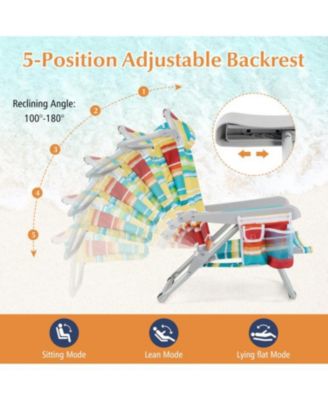 Portable Backpack Beach Chair with Cup Holder for Outdoor Use