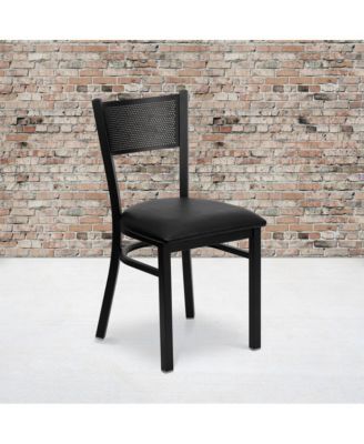 Grid Back Metal Restaurant Dining Chair