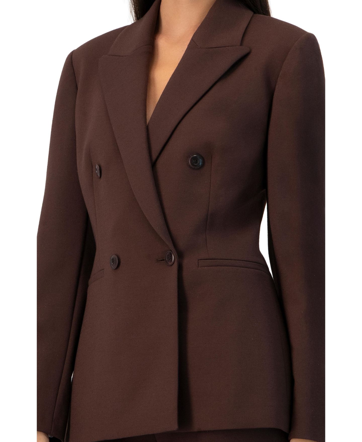 Женский пиджак Ivonne Tailored Double Breasted Blazer, цвет: Коричневый — фото 6