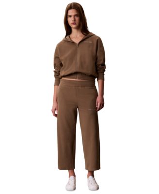 Women's Cropped Wide-Leg Sweatpants