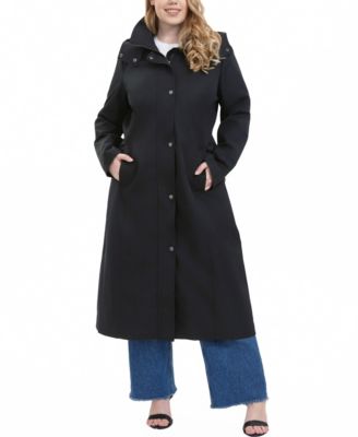 Women's Plus Size Hooded Long Rain Coat