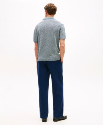 Men's Spread Collar Mouline Polo Shirt