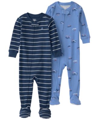 Baby Boys' Printed One-Piece Pajama Set, 2-Pack