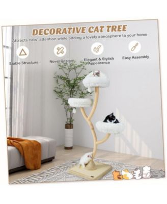70" Cat Tower, 4-Layer Activity Tree with 3 Perches & Hanging Balls for Indoor Cats