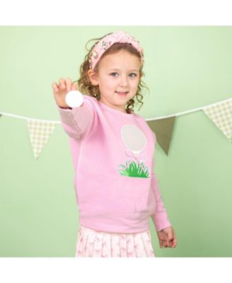 Toddler Girls Golf Tee Bow Patch Sweatshirt