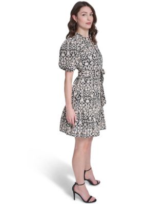 Women's Printed Split V-Neck Mini Dress