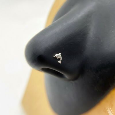 14k 20g Dolphin Nose Stud Ring