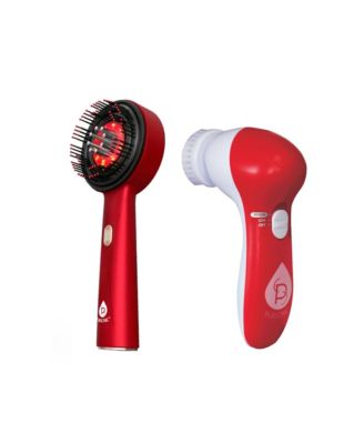 Light LED Scalp & Hair Therapy Brush & Advanced Facial Cleansing