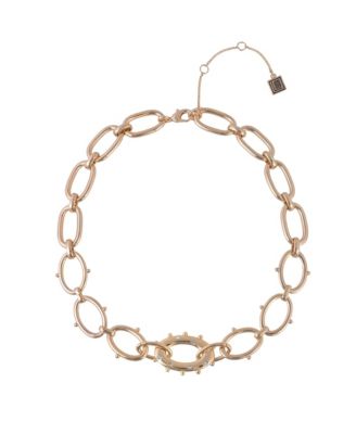 Gold Tone Oval Link Necklace