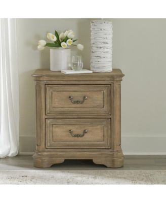 Magnolia Manor 2 Drawer Nightstand in Weathered Bisque