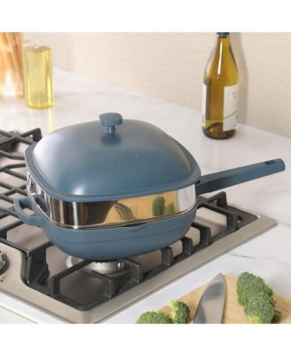 Northvale 5.3 Qt Ceramic Nonstick Saute Pan with Lid & Steamer Basket, Cast Aluminum, Induction Ready Base, Soft Touch Handle