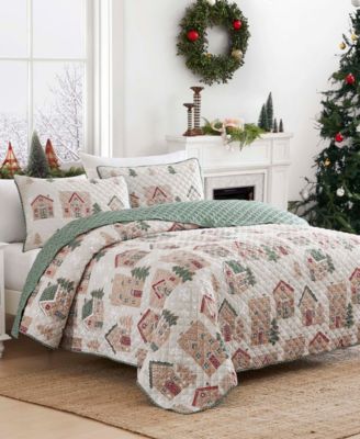 Gingerbread Reversible 3-Pc. Quilt Set, Full/Queen