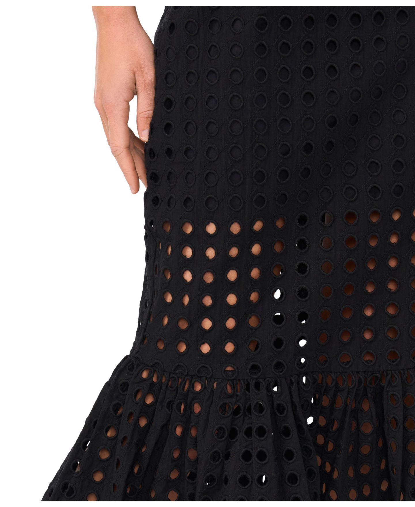 Женская юбка CeCe Ruffle Tiered Midi, цвет: Насыщенный чёрный — фото 2