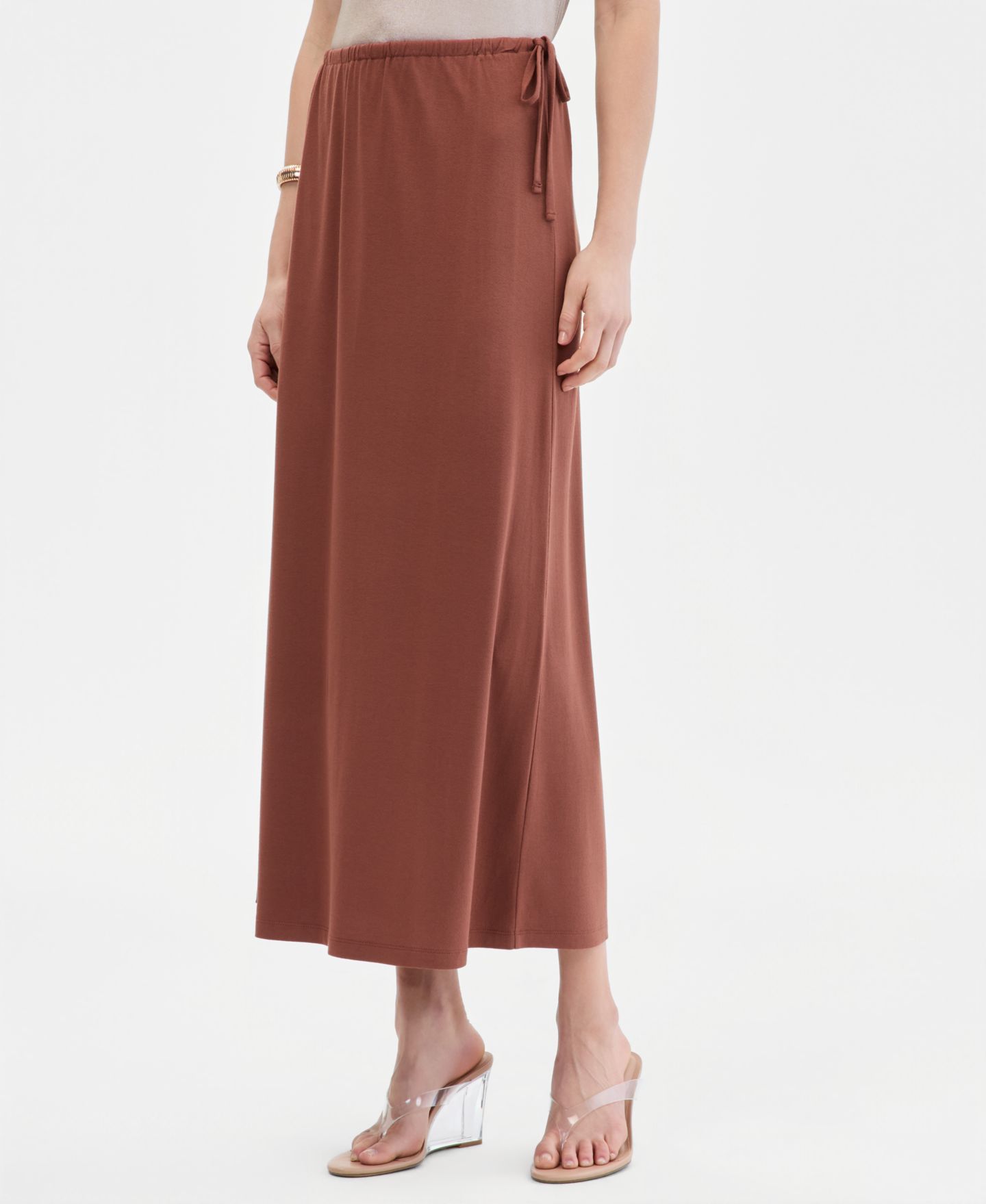 Женская юбка I.N.C. International Concepts Side-Tie Knit Midi, цвет: Медный — фото 1