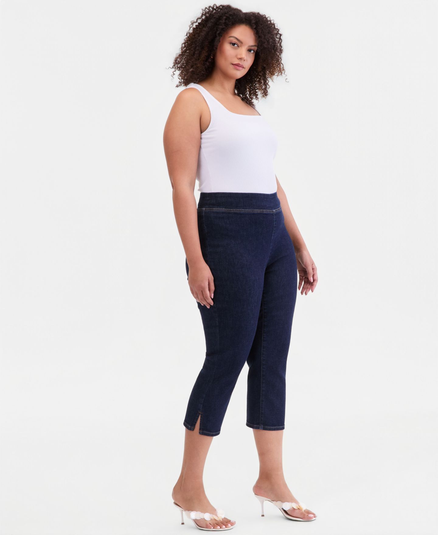 Женские джинсы I.N.C. International Concepts Plus Size Pull-On Capri, цвет: Варёный — фото 2