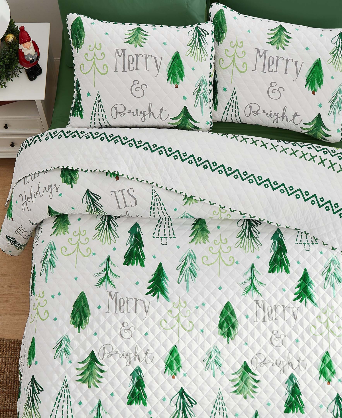 Avanti Christmas Trees Reversible -Pc. Quilt Set