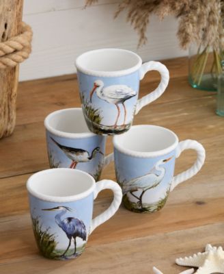 Coastal Birds Mugs, Set of 4