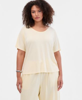 Plus Size Embellished Scoop-Neck T-Shirt
