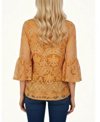 Women's Bell Sleeve Blouse and Solid Camisole