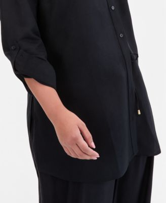 Plus Size Linen-Blend Tunic