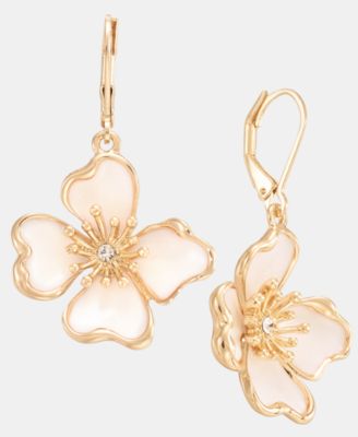 Textured Flower Drop Earrings