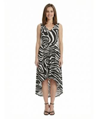 Petite Zebra High-Low Pocket Midi Dress