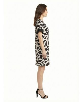 Petite Abstract Print Knee Length Dress