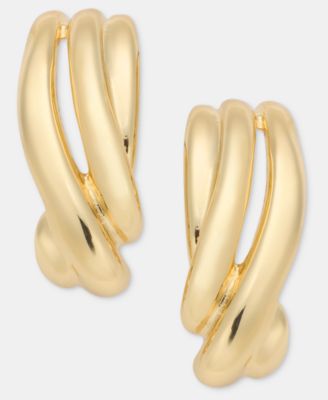 Anne Klein Medium Triple-Row Twisted C-Hoop Earrings 123 - Gold 30$