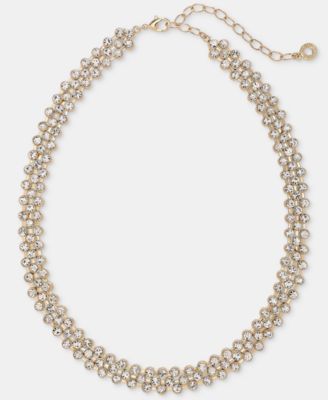 Crystal Mesh Chain Collar Necklace, 16" + 3" extender