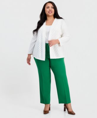 Plus Size Open-Front Long-Sleeve Cardigan Sweater 