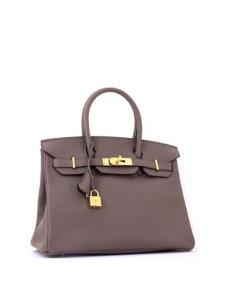 Birkin 30 Handbag Grey Epsom with Gold Hardware