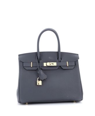 Birkin 30 Handbag Grey Togo with Permabrass Hardware
