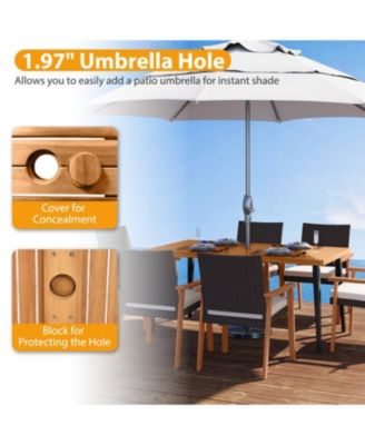 63-Inch Dining Table for Indoor Outdoor Use with Metal Legs