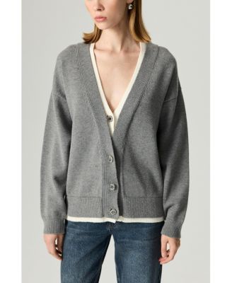 Women's Crystal-Button V-Neck Cardigan