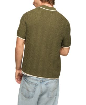 Men's Piping Detail Spread Collar Shirt