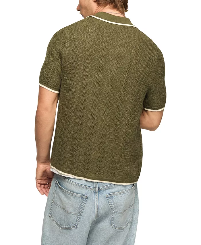 Men's Piping Detail Button-Front Short-Sleeve Shirt - thumbnail 5