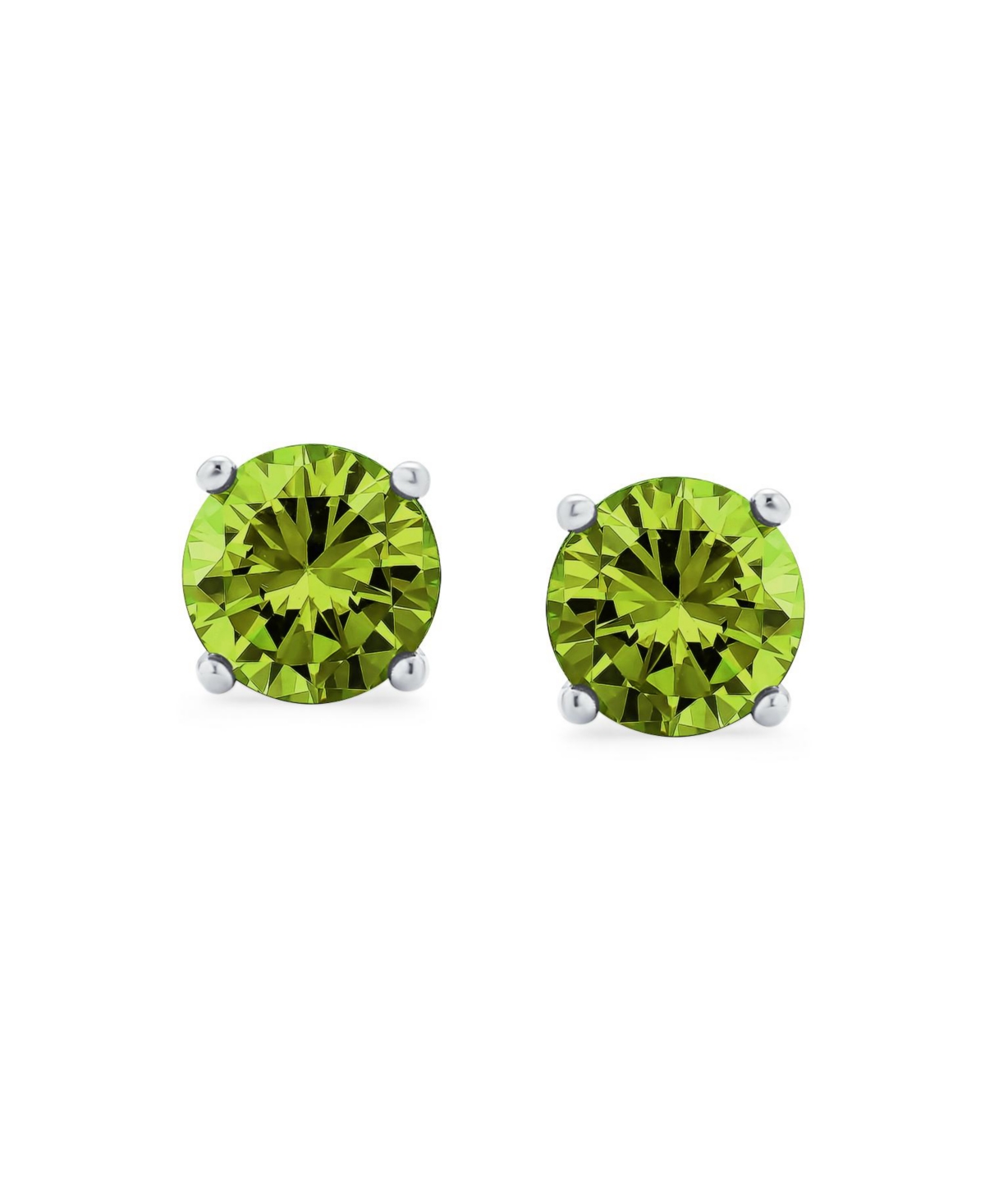 Bling Jewelry Set of 2 Round Multi Color Cz Stud Earrings Sterling Silver 7MM
