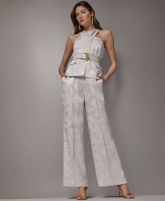 Women's Crossover Belted Sleeveless Top