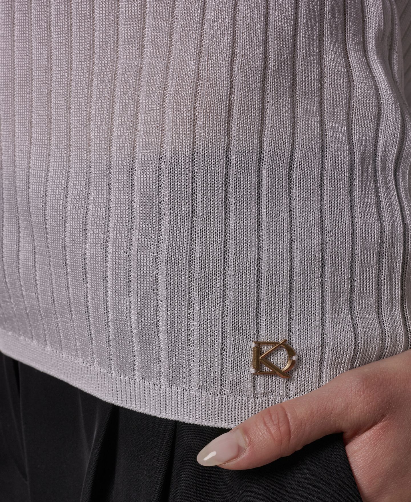 Женский свитер Donna Karan New York Short-Sleeve Polo, цвет: Кремовый — фото 5